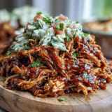 Festive Southern Juneteenth BBQ pulled pork served alongside refreshing watermelon slaw.