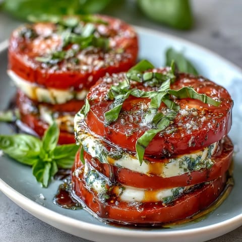Caprese Salad Basil Oil Drizzle