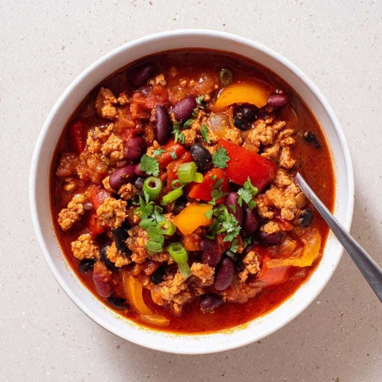Turkey Chili in a rustic bowl with lime wedges and a dollop of sour cream, ready for a family dinner.
