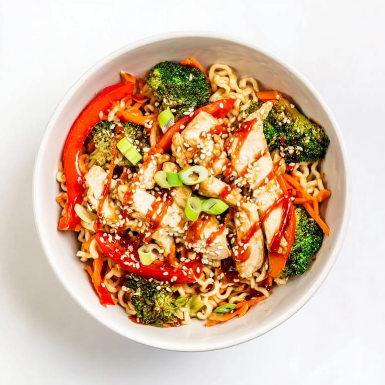 Quick and flavorful Spicy Ramen Stir-Fry in a skillet, ready to serve for a satisfying weeknight meal.