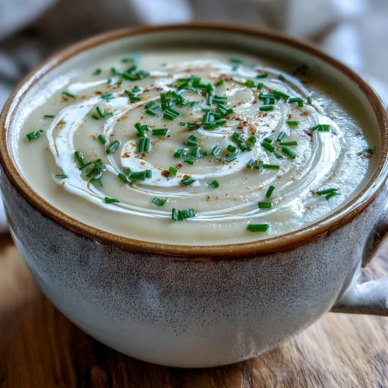 Hearty and rich Celery Root Bisque, showcasing tender root vegetables, ready to serve.