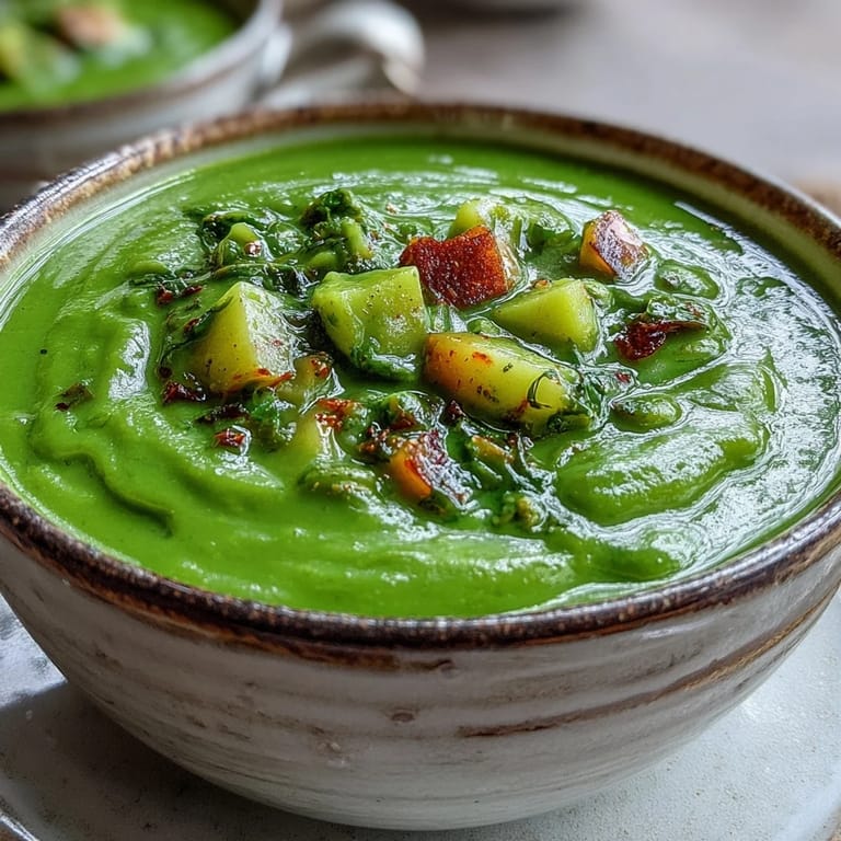 A close-up of wholesome split pea soup, showing tender peas and vibrant carrots.