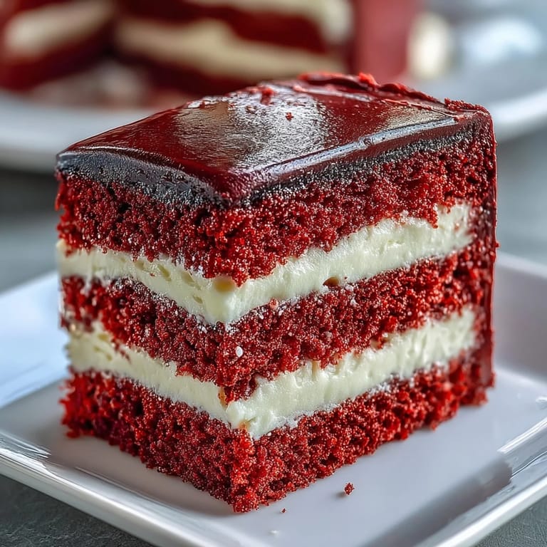 Serve Betty Boop Cake on a cake stand, a playful cartoon-themed dessert with bright red layers and creamy frosting.