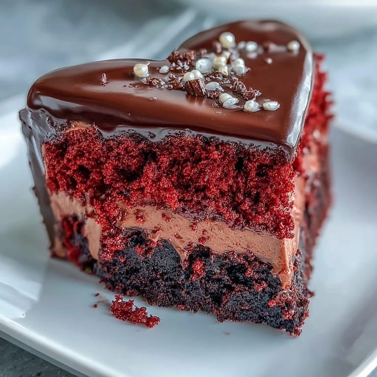 Red Betty Boop Heart Cake is decorated with a dramatic dark chocolate Betty Boop silhouette against glossy red cream cheese frosting.