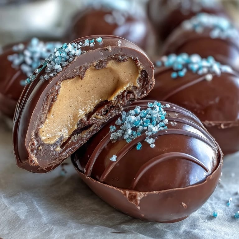 Easy no-bake peanut butter Easter eggs, smooth and decadent, dipped in semisweet chocolate and ready to share or gift.