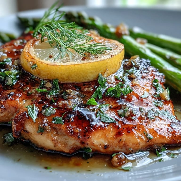 Easy One-Pan Lemon Herb Chicken and Asparagus ready for a weeknight dinner.