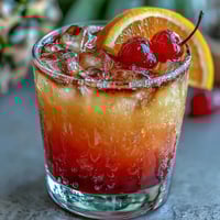 Vibrant ombre sunrise mocktail with grenadine and citrus juices, perfect for a refreshing summer drink.