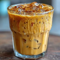 Cold and creamy Turmeric Golden Milk Iced Latte, vibrant with spices perfect for a refreshing afternoon.